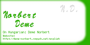 norbert deme business card